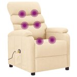 vidaXL Fauteuil de massage Crème Tissu