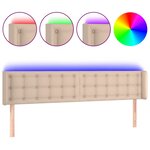 vidaXL Tête de lit à LED Cappuccino 203x16x78/88 cm Similicuir