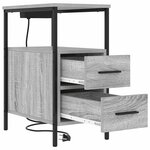 vidaXL Cabinet de chevet avec tiroir 2 Pièces Gris Sonoma 30 x 48 x 61 cm