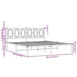vidaXL Cadre de lit métal avec tête de lit blanc 183x213 cm