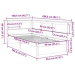 vidaXL Lit bibliothèque sans matelas blanc 90x190cm bois de pin massif