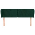 vidaXL Tête de lit avec oreilles Vert foncé 147x23x78/88 cm Velours