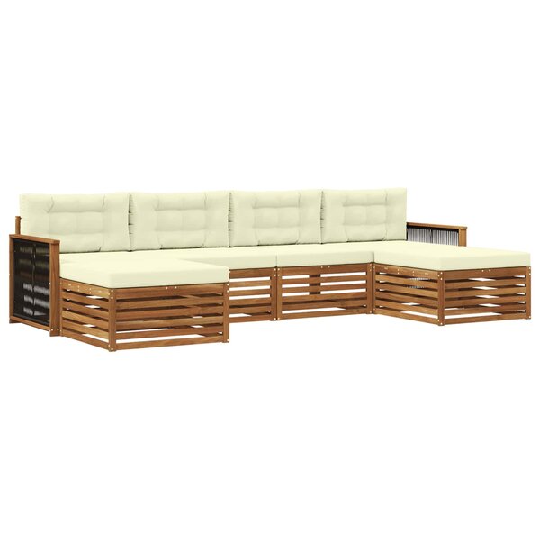 vidaXL Ensemble de canapés d'extérieur 6 pc Bois d'Acacia Massif