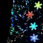 vidaXL Sapin de Noël et flocons de neige LED Noir 150 cm Fibre optique