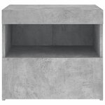 vidaXL Table de chevet avec lumières LED gris béton 50x40x45 cm