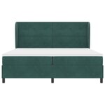 Lit Box Spring avec Matelas verte foncé 200x200 cm en Velours