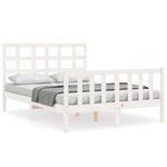 vidaXL Cadre de lit sans matelas blanc bois de pin massif