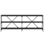 vidaXL Table console noir 200x30x75 cm bois d'ingénierie et fer