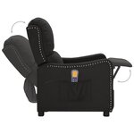 vidaXL Fauteuil de massage Noir Tissu