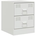 vidaXL Table de chevet blanc 34 5x39x44 cm acier