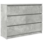 vidaXL Buffet Gris béton 100x35x76 cm Bois d'ingénierie