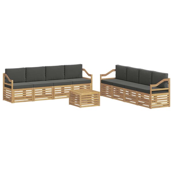 vidaXL Ensemble de canapés d'extérieur 9 pc Blanc et anthracite