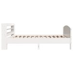 vidaXL Cadre de lit sans matelas blanc 75x190 cm bois de pin massif