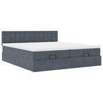 vidaXL Cadre de lit ottoman avec matelas gris foncé 200x200 cm velours