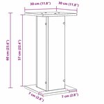 vidaXL Supports de haut-parleur - 2 Pièces  chêne noir  30 x 30 x 60 cm  en bois d’ingénierie.