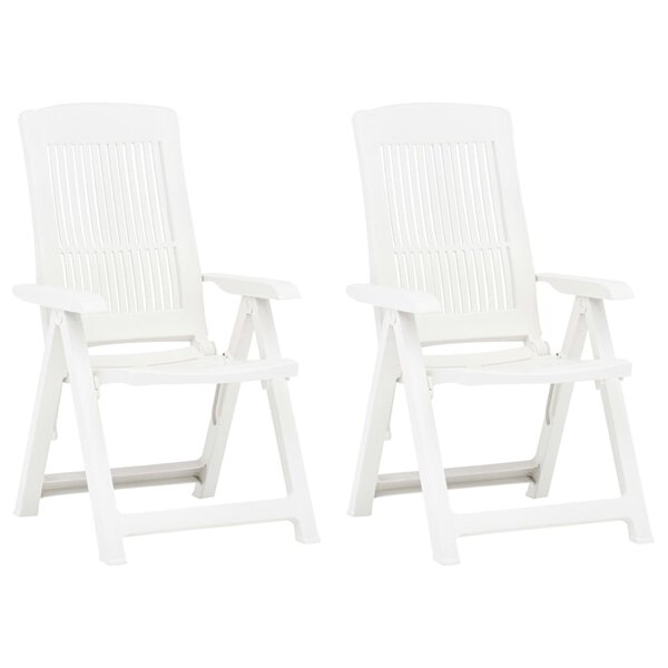 vidaXL Chaises inclinables de jardin lot de 2 Plastique Blanc
