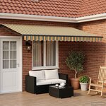 vidaXL Auvent rétractable électrique Vert et jaune 4 × 3 m