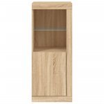 vidaXL Buffet avec lumières LED chêne sonoma 41x37x100 cm
