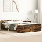 vidaXL Cadre de lit sans matelas chêne fumé 140x190 cm