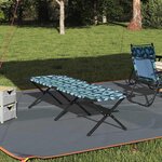 vidaXL Lit de camping pliant Motif de feuille Tissu Oxford