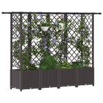 vidaXL Lit Élevé avec Treillis et Toit Marron 202 x 40 x 138 cm PP
