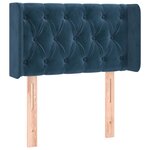 vidaXL Tête de lit avec oreilles Bleu Foncé 83x16x78/88 cm Velours