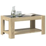 vidaXL Table basse avec LED chêne sonoma 93x53x45 cm bois d'ingénierie