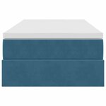 vidaXL Lit avec rangement et matelas Bleu foncé 100 x 200 cm Velours