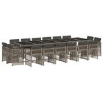 vidaXL Ensemble à manger de jardin 17 Pièces et coussins résine tressée