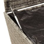 vidaXL Boîte de rangement de jardin et roues gris 283L résine tressée