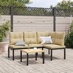 vidaXL Bancs de jardin avec coussins lot de 2 acier enduit de poudre