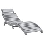 vidaXL Chaise longue gris 184x55x64 cm bois massif d'acacia
