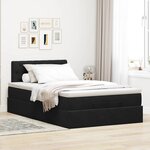 vidaXL Lit ottoman avec matelas et LED noir 120x190 cm velours