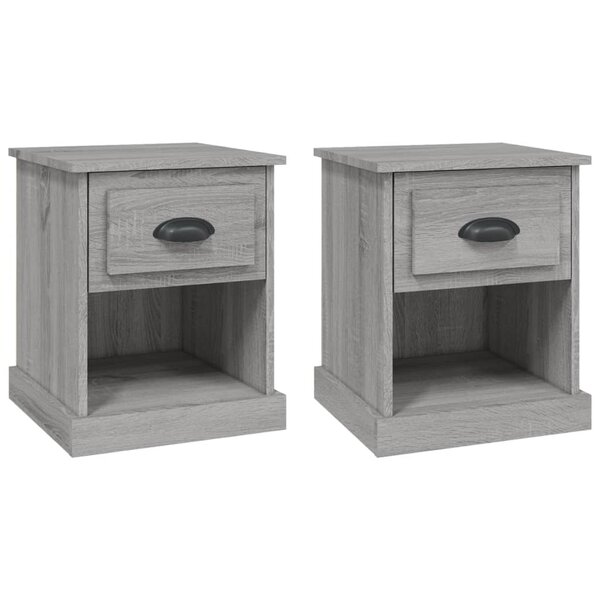 vidaXL Tables de chevet 2 Pièces sonoma gris 39x39x47 5cm bois ingénierie