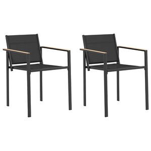 vidaXL Chaises de jardin 2 pc Noir et anthracite Tissu Textilène