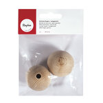Boules en bois ø 45 mm - demi-percées- 2 pièces