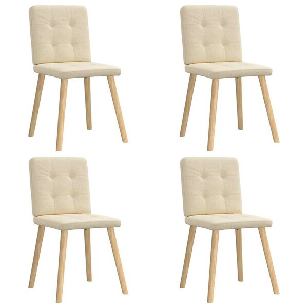 vidaXL Chaises à manger lot de 4 crème tissu