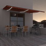 vidaXL Auvent automatique capteur de vent LED 600x300 cm Orange marron