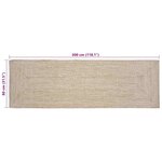 vidaXL Tapis Naturel et blanc 80 x 300 cm Jute