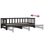 vidaXL Lit coulissant sans matelas noir 2x(90x190) cm