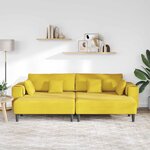 vidaXL Canapé avec coussin 3 Pièces Jaune Velours