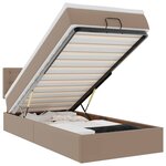 VidaXL Lit ottoman et matelas cappuccino 90x200 cm similicuir