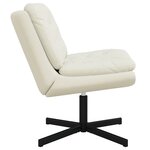 vidaXL Fauteuil relaxant pivotant Crème 63 x 75 x 76 cm Velours