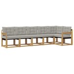 vidaXL Ensemble de canapés d'extérieur 6 pc Blanc et gris clair