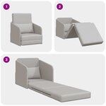 vidaXL Canapé-Lit Gris nuage 65 x 80 x 83 cm tissu