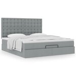 VidaXL Cadre de lit ottoman et matelas gris clair 180x200 cm tissu