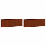 vidaXL Jardinières murales 2 Pièces Rouillé Acier corten 53x10x17 cm