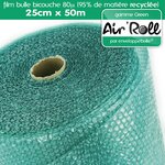 Lot de 6  rouleaux de film bulle d'air recycle largeur 25 cm x longueur 50 mètres - gamme air'roll green de la marque enveloppebulle