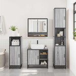 vidaXL Ensemble de meubles de salle de bain 2 Pièces Sonoma gris