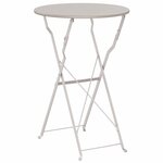 vidaXL Table bistrot Beige Ø 50 x 71 cm Acier revêtu de poudre